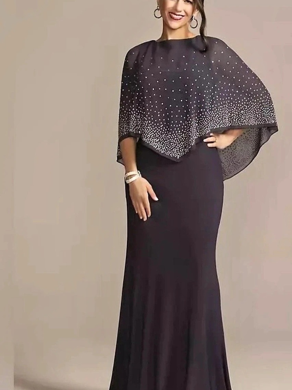 Oleg Cassini Purple Maxi Dress Size 24w -2XL, Like New